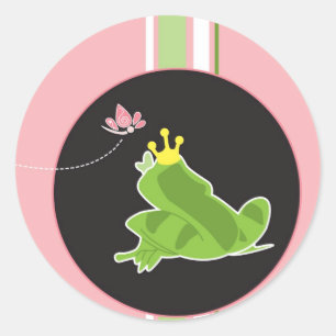 Prinzessin und Froschsticker Runder Aufkleber