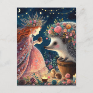 Prinzessin und Igel Fantasy Postkarte