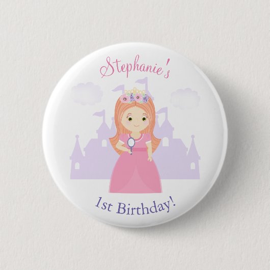 Prinzessin und ihr magischer Spiegel Button (Vorderseite)