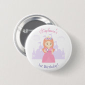 Prinzessin und ihr magischer Spiegel Button (Vorne & Hinten)