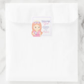 Prinzessin und ihr magischer Spiegel Quadratischer Aufkleber (Tasche)