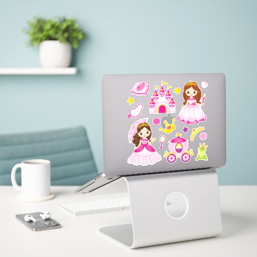 Prinzessin und Märchenkleber - Set von 16 Jahren Aufkleber (Laptop auf Schreibtisch)