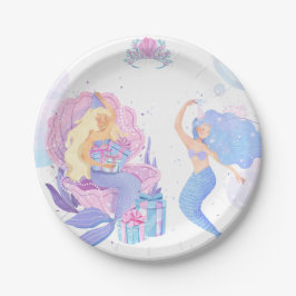 Prinzessin- und Meerjungfrau-Geburtstagseinladungs Pappteller