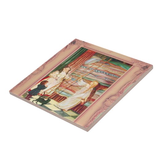 Prinzessin und Pea Hans Andersen | KERAMIK Fliese (Seite)