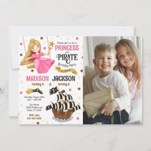 Prinzessin und Pirat Foto Geschwister Gemeinsamer Einladung