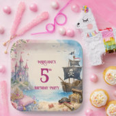 Prinzessin und Pirat Geburtstagsfeier Pappteller (Party)