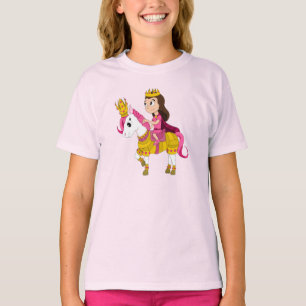 Prinzessin und Pony Cartoon T-Shirt