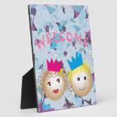 Prinzessin und Prinzessin in märchenhafter, blumen Fotoplatte (Seite)