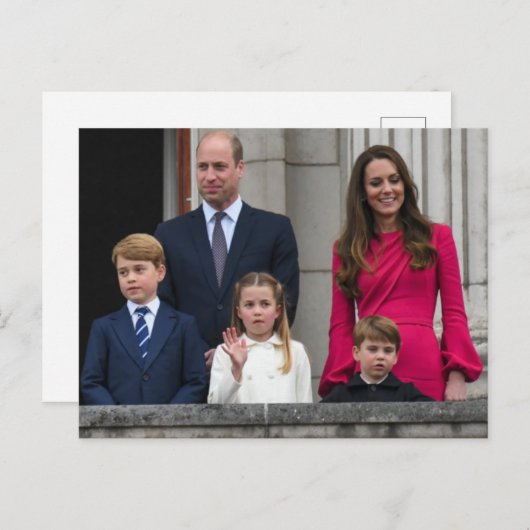 Prinzessin und Prinzessin von Wales mit ihren Kind Postkarte (Vorne/Hinten)