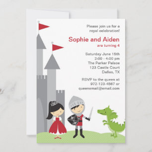 Prinzessin und Ritter Einladung zum Geburtstag