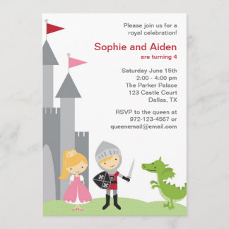 Prinzessin und Ritter Einladung zum Geburtstag