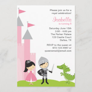 Prinzessin und Ritter Einladung zum Geburtstag
