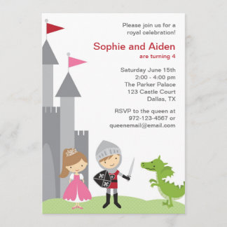 Prinzessin und Ritter Einladung zum Geburtstag