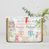 Prinzessin-und Ritter-Geburtstags-Party Einladung (Stehend Vorderseite)