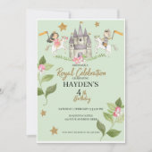 Prinzessin und Ritter Party, Prinzessin, Kindergeb Einladung (Vorderseite)