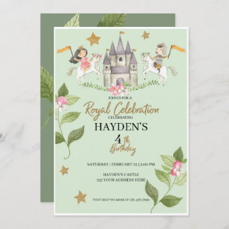 Prinzessin und Ritter Party, Prinzessin, Kindergeb Einladung