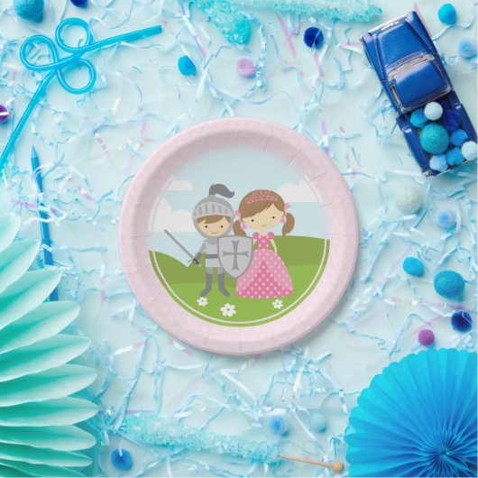 Prinzessin- und Ritter-Party-Teller Pappteller (Party)