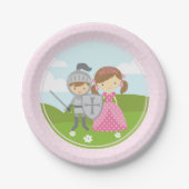 Prinzessin- und Ritter-Party-Teller Pappteller (Vorderseite)