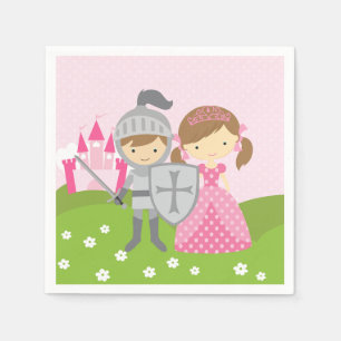 Prinzessin- und Ritter-Partyservietten Serviette