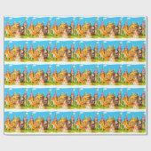 Prinzessin und Ritter stehend vor der Form Geschenkpapier (Flach)