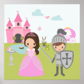 Prinzessin und Ritterdekoration Poster (Vorne)