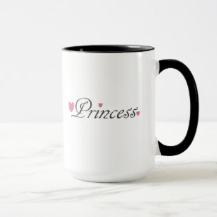 Prinzessin und rosa Herz-Tasse Tasse