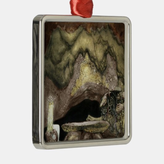 Prinzessin und Troll an einem Tisch Ornament Aus Metall (Rechts)