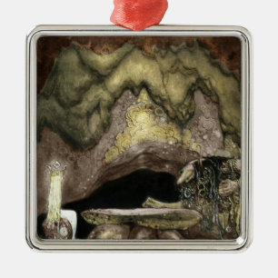 Prinzessin und Troll an einem Tisch Ornament Aus Metall