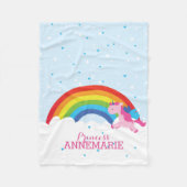 Prinzessin Unicorn und Regenbogen Fleecedecke (Vorderseite)