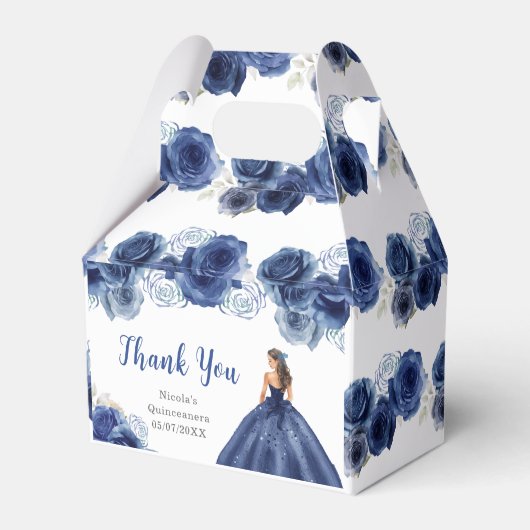 Prinzessin von Navy Blue Dress Quinceanera Vielen  Geschenkschachtel (Vorderseite)