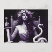 Prinzessin Warrior und ihre Hausschlange Lila Schw Postkarte (Vorderseite)