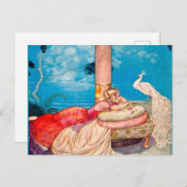 Prinzessin & White Peacock Zauberei Postkarte (Vorne/Hinten)
