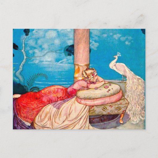 Prinzessin & White Peacock Zauberei Postkarte (Vorderseite)