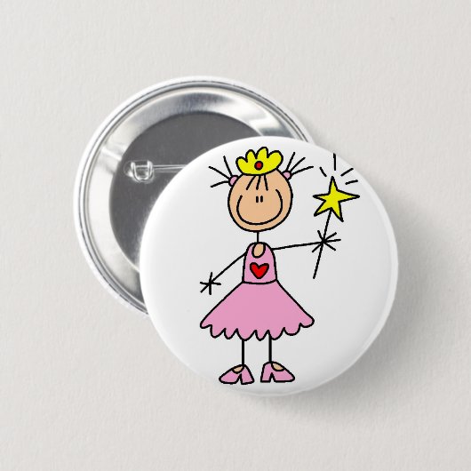 Prinzessin With Wand Button (Vorne & Hinten)