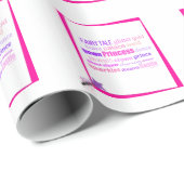 Prinzessin Wortkunst Geschenkpapier (Rolleneckpunkt)