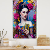 Prinzessin zeigt ihre Handtasche Poster (Küche)