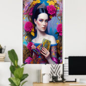 Prinzessin zeigt ihre Handtasche Poster (Heimbüro)