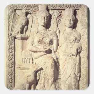 Prinzessin Zenobia und ein weiblicher Begleiter Quadratischer Aufkleber
