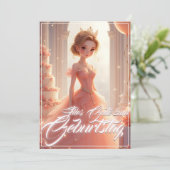 Prinzessin zum Geburtstag im rosa Traumkleid (Stehend Vorderseite)