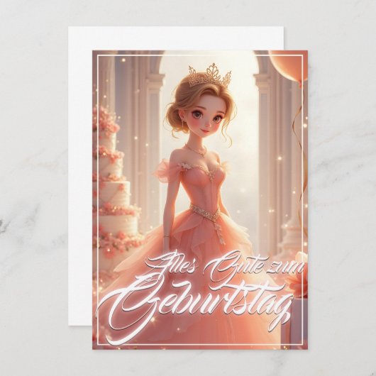 Prinzessin zum Geburtstag im rosa Traumkleid (Vorne/Hinten)