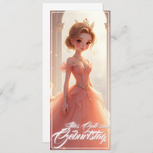 Prinzessin zum Geburtstag im rosa Traumkleid (Vorne/Hinten)