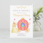 Prinzessin zum Geburtstag, kleine Prinzessin Einladung (Stehend Vorderseite)