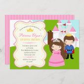 Prinzessin zum Geburtstag (mit Prinz) Einladung (Vorne/Hinten)