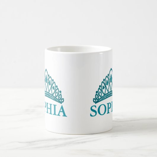 Prinzessincrown Teal Monogram Name Tiara Kaffeetasse (Mittel)