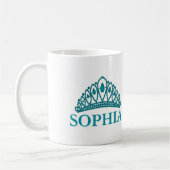 Prinzessincrown Teal Monogram Name Tiara Kaffeetasse (Links)