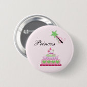 Prinzessinentorte und grüner Zauberstab Button (Vorne & Hinten)