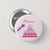 Prinzessinentorte und Zauberstab Button (Vorne & Hinten)