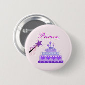 Prinzessinentorte und Zauberstab Button (Vorne & Hinten)