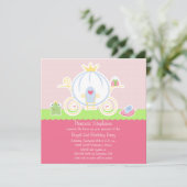 Prinzessingeburtstags-Party-Wageneinladung des Einladung (Stehend Vorderseite)