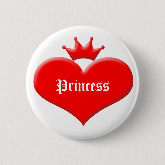 Prinzessinherz Button (Vorderseite)